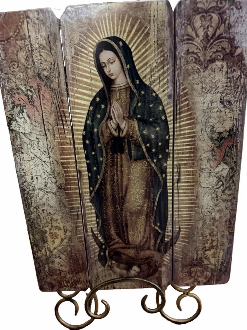 Our Lady Of Guadalupe And Mother Teresa Wall Plaques Wood Panel Look